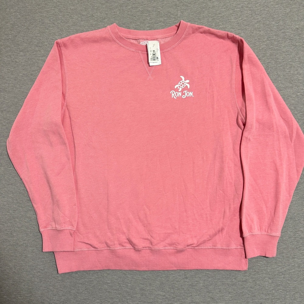 Ron Jon Surf Shop Disney Springs Pink Turtle Graphic Crewneck Sweatshirt XXL NWT